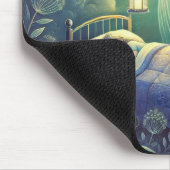 Nachtgeist mit Laterne über schlafendes Kind Mousepad (Ecke)