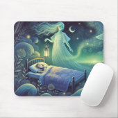 Nachtgeist mit Laterne über schlafendes Kind Mousepad (Mit Mouse)