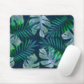 Nachtgrüne tropische Blätter Mousepad (Mit Mouse)