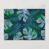 Nachtgrüne tropische Blätter Postkarte (Vorderseite)
