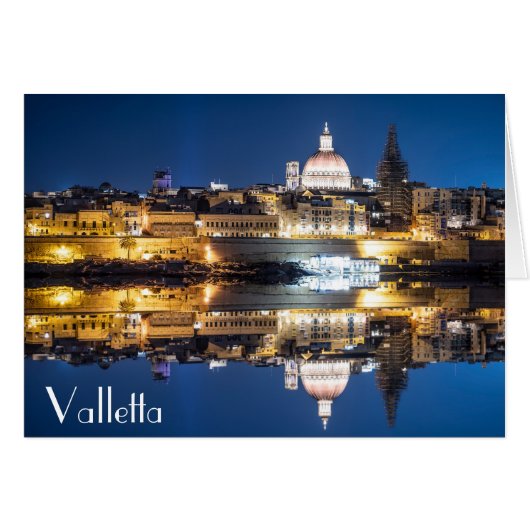 Nachthafen der Altstadt von Valletta (Vorderseite (Horizontal))