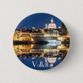Nachthafen der Altstadt von Valletta Button (Vorderseite)