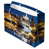 Nachthafen der Altstadt von Valletta Große Geschenktüte (Rückseite Schrägansicht)
