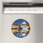 Nachthafen der Altstadt von Valletta Magnet (In Situ (Geschirrspüler))