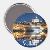 Nachthafen der Altstadt von Valletta Magnet (Vorderseite/Rückseite)