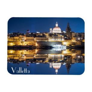 Nachthafen der Altstadt von Valletta Magnet