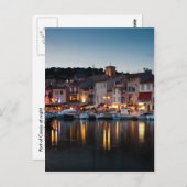 Nachthafen von Cassis Postkarte (Vorne/Hinten)