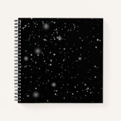 Nachthimmel cool schneeschwarzes Notizbuch (Vorderseite)