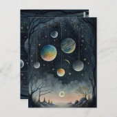 Nachthimmel der Planeten Postkarte (Vorne/Hinten)