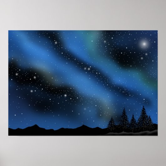 Nachthimmel des Auroranebels. Poster (Vorne)