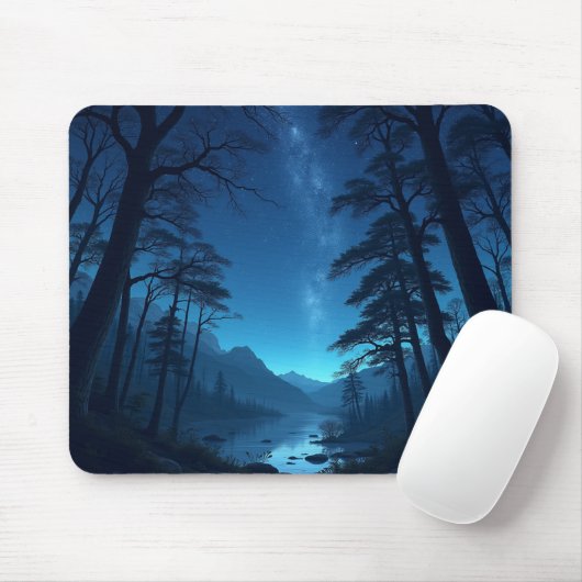 Nachthimmel im Wald Mousepad (Mit Mouse)