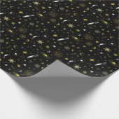 Nachthimmel: kosmisches nahtloses Muster. Geschenkpapier (Ecke)