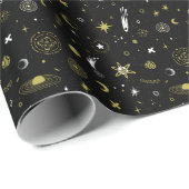 Nachthimmel: kosmisches nahtloses Muster. Geschenkpapier (Rolleneckpunkt)