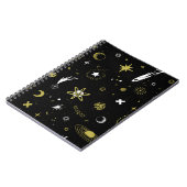 Nachthimmel: kosmisches nahtloses Muster. Notizblock (Linke Seite)