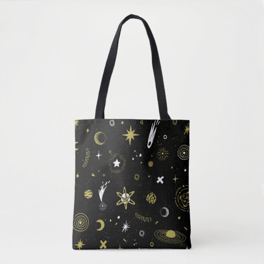 Nachthimmel: kosmisches nahtloses Muster. Tasche (Vorderseite)