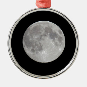 Nachthimmel Lichter Mond Sterne Astronomie Weltrau Silbernes Ornament