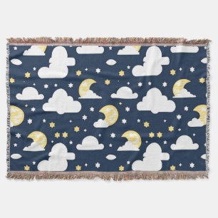 Nachthimmel mit Sternen, Mond und Wolken Decke