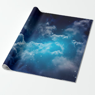 Nachthimmel mit Wolken und Sternenhimmel,nacht,h Geschenkpapier