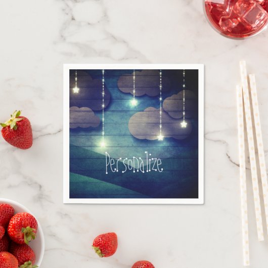 Nachthimmel Traum leuchten hängenden Stern rustika Serviette (Beispiel)