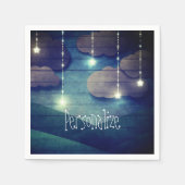 Nachthimmel Traum leuchten hängenden Stern rustika Serviette (Vorderseite)