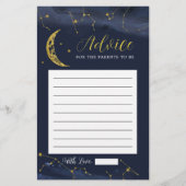 Nachthimmel über dem Mond Babyduschkarte (Vorderseite)