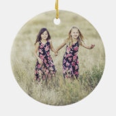 Nachthimmel und goldene Sterne Foto Keramik Ornament (Hinten)