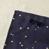 Nachthimmel und Goldsterne minimalistisch Strandtuch (Beispiel)