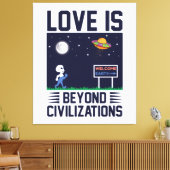 Nachthimmel und Weltraum mit Alien und Raumsonde Leinwanddruck (Insitu (Wohnzimmer))