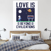 Nachthimmel und Weltraum mit Alien und Raumsonde Leinwanddruck (Insitu (Schlafzimmer))