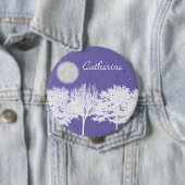 Nachthimmelmond und Sternenbäume Silhouette Art Button (Beispiel)