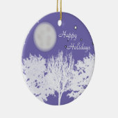 Nachthimmelmond und Sternenbäume Silhouette Art Keramik Ornament (Rechts)