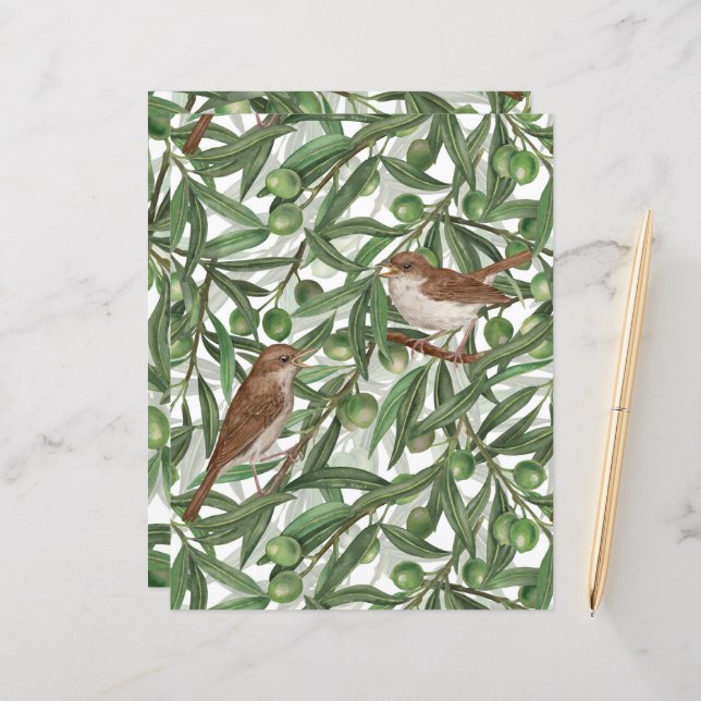 Nachtigales im Olivenbaum (Vorderseite/Rückseite Beispiel)