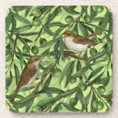 Nachtigales im Olivenbaum 2 Getränkeuntersetzer (Vorderseite)
