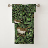 Nachtigales im Olivenbaum 3 Badhandtuch Set (Insitu)