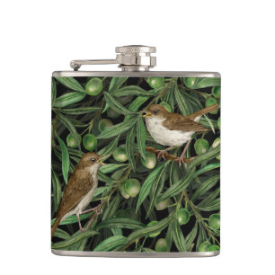 Nachtigales im Olivenbaum 3 Flachmann