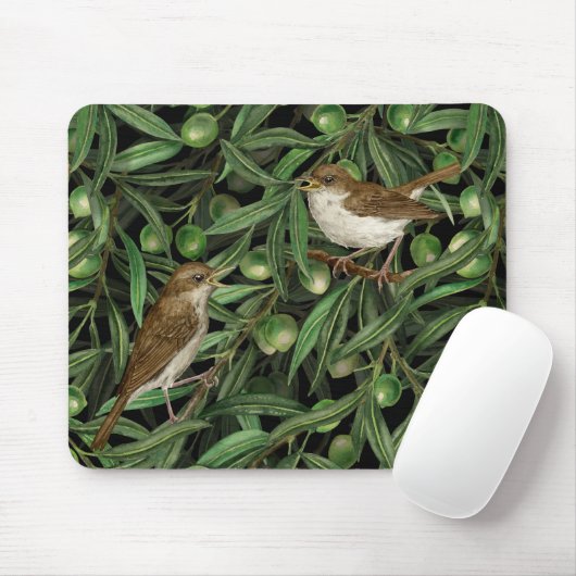 Nachtigales im Olivenbaum 3 Mousepad (Mit Mouse)