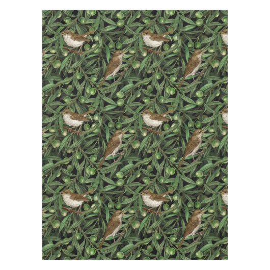 Nachtigales im Olivenbaum 3 Tischdecke (Vorderseite)