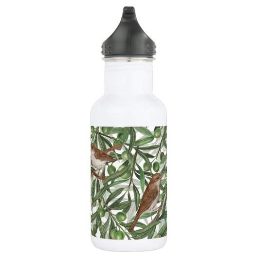 Nachtigales im Olivenbaum Edelstahlflasche (Rechts)