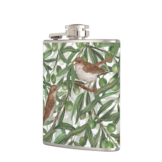 Nachtigales im Olivenbaum Flachmann (Links)