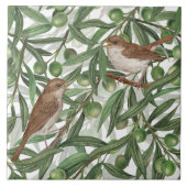 Nachtigales im Olivenbaum Fliese (Vorderseite)