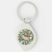 Nachtigales im Olivenbaum Schlüsselanhänger (Vorderseite)