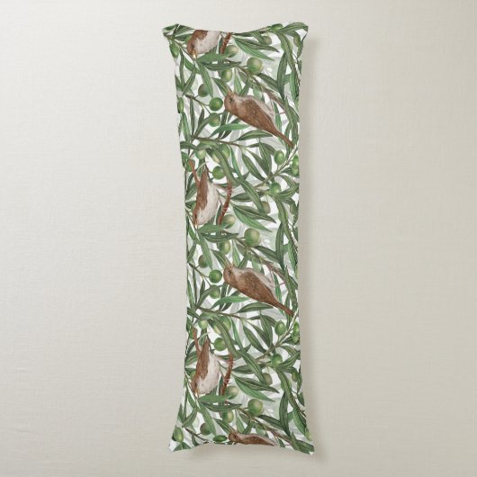 Nachtigales im Olivenbaum Seitenschläferkissen (Vorderseite Vertikal)
