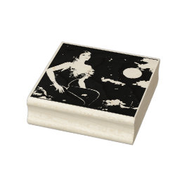 Nachtigall auf dem Dach von Paris Gummistempel