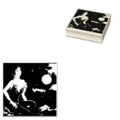 Nachtigall auf dem Dach von Paris Gummistempel (Stempel)