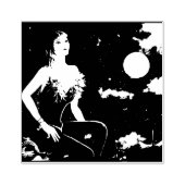 Nachtigall auf dem Dach von Paris Gummistempel (Prägung)