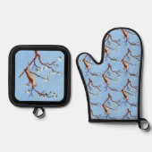 Nachtigall Ofenhandschuh & Topflappen-Set (Vorderseite)