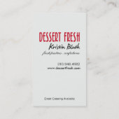 Nachtisch frisch, Käsekuchen, Gebäck-Koch, Bäcker Visitenkarte (Rückseite)