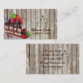 Nachtisch-Schokoladenkuchenbäckerei des Woodgrain Visitenkarte (Vorne/Hinten)
