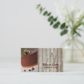 Nachtisch-Schokoladenkuchenbäckerei des Woodgrain Visitenkarte (Stehend Vorderseite)
