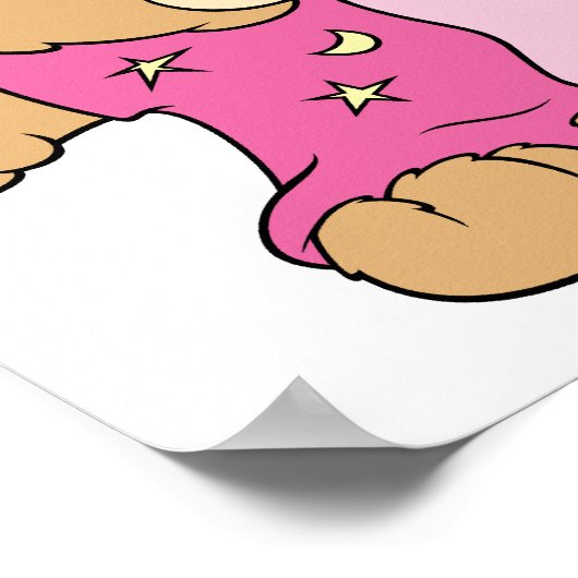 Nachtjunge-Teddybärdesign Poster (Ecke)